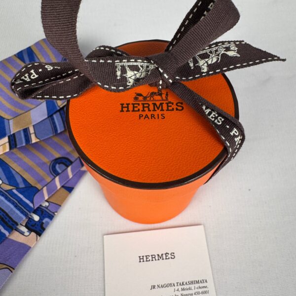 Hermès Twilly Silk Scarf Blue, Lavender & Yellow Equestrian Print