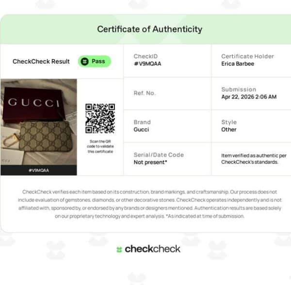 p1-164.jpg Gucci GG Supreme Monogram Canvas Zip Key Pouch with Gold-Tone Clip new w/box