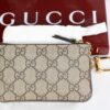 p1-165.jpg Gucci GG Supreme Monogram Canvas Zip Key Pouch with Gold-Tone Clip new w/box
