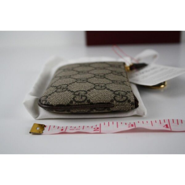p1-168.jpg Gucci GG Supreme Monogram Canvas Zip Key Pouch with Gold-Tone Clip new w/box