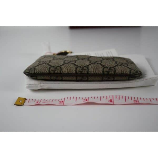 p1-171.jpg Gucci GG Supreme Monogram Canvas Zip Key Pouch with Gold-Tone Clip new w/box