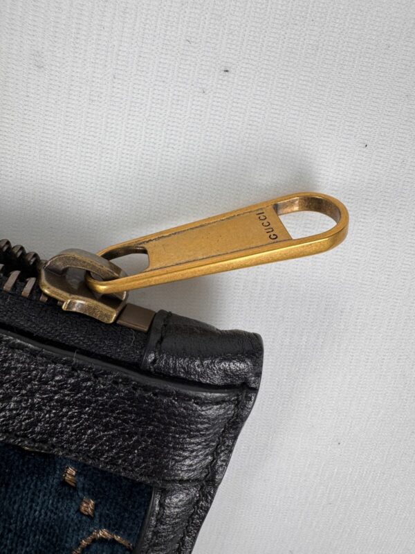 p1-199.jpg Gucci Ophidia GG Velvet Wristlet Clutch Navy Blue with Red Web Stripe