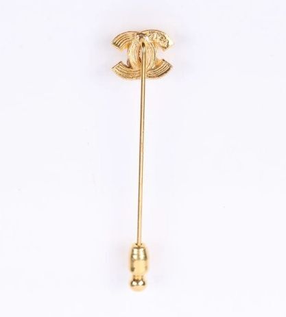 p1-202.jpg Chanel Vintage Strass Gold-Tone CC Crystal Stick Pin Brooch