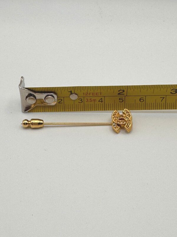 p1-204.jpg Chanel Vintage Strass Gold-Tone CC Crystal Stick Pin Brooch