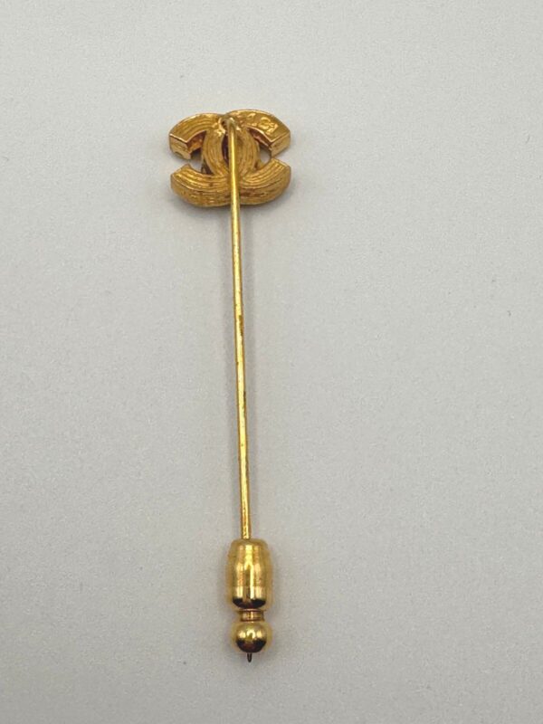 p1-207.jpg Chanel Vintage Strass Gold-Tone CC Crystal Stick Pin Brooch