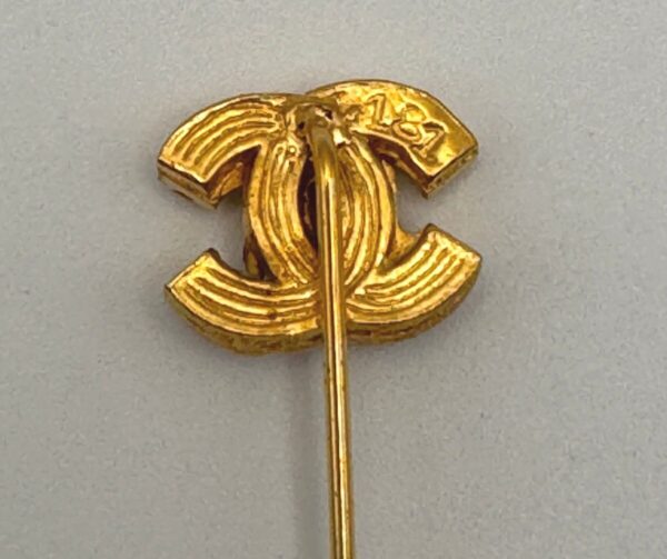 p1-208.jpg Chanel Vintage Strass Gold-Tone CC Crystal Stick Pin Brooch