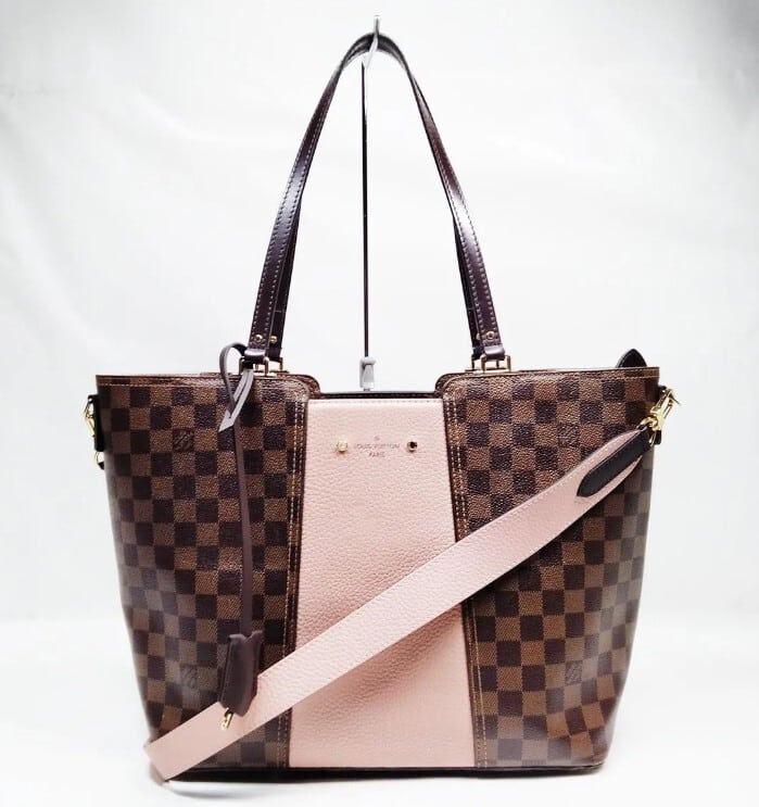 Louis Vuitton Jersey Damier Ebene Magnolia Pink Tote Bag N44041