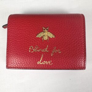 Gucci Animalier “Blind for Love” Bee Red Leather Compact Wallet