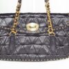 p1-73.jpg Miu Miu Nappa Quilted Studded Tote Deep Eggplant Purple Gold Hardware