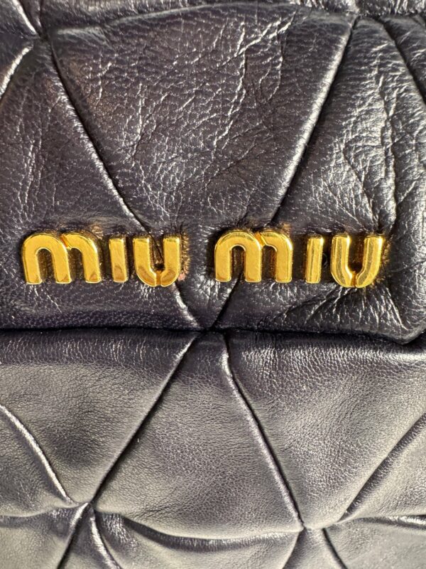 p1-77.jpg Miu Miu Nappa Quilted Studded Tote Deep Eggplant Purple Gold Hardware
