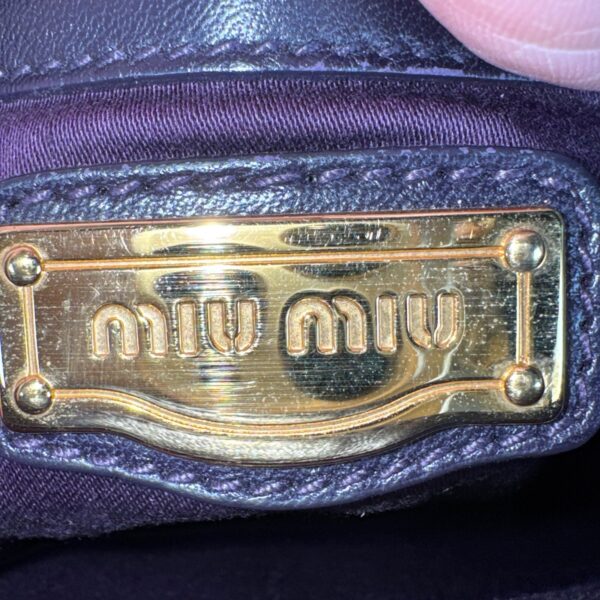 p1-81.jpg Miu Miu Nappa Quilted Studded Tote Deep Eggplant Purple Gold Hardware